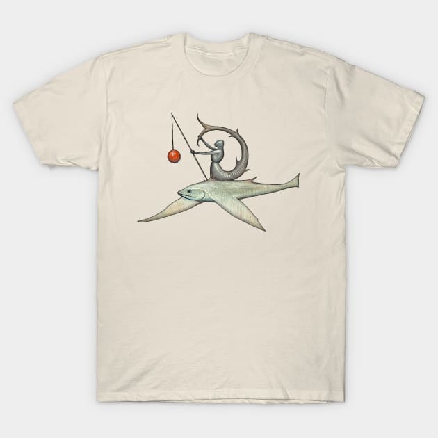 Hieronymus Bosch: Flying Fish Knight T-Shirt by FlyingSnail